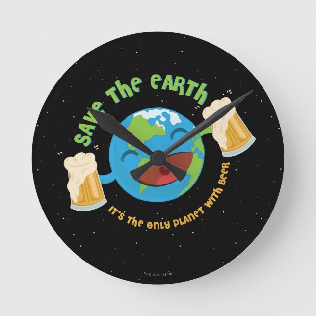 Save The Earth Round Clock (Front)