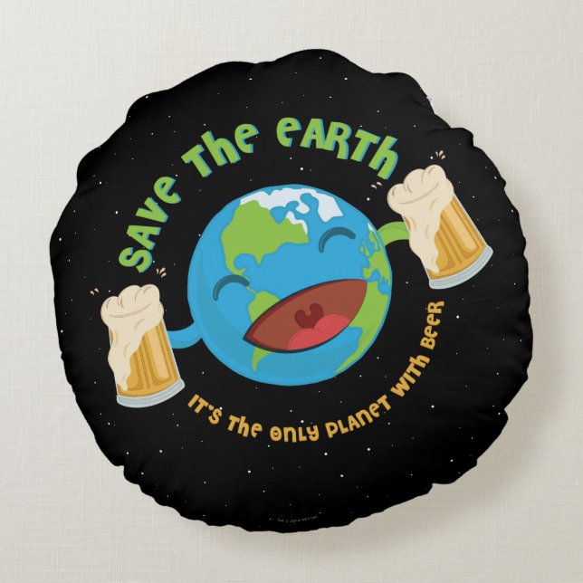 Save The Earth Round Cushion (Back)