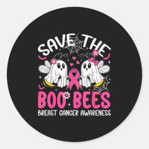 Save The Ees Boo Bees Breast Cancer Halloween Wome Classic Round Sticker