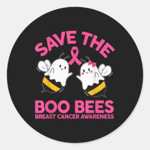 Save The Ees Boo Bees Breast Cancer Halloween Wome Classic Round Sticker