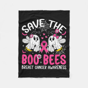 Save The Ees Boo Bees Breast Cancer Halloween Wome Fleece Blanket