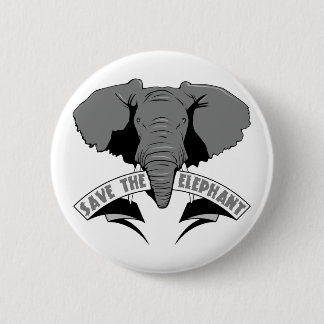Save The Elephant 6 Cm Round Badge