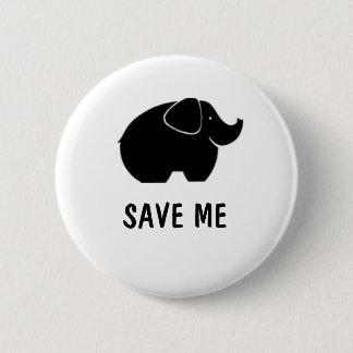 Save the elephants 6 cm round badge