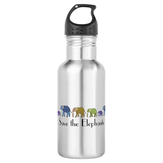 Save the Elephants 710 Ml Water Bottle (Front)