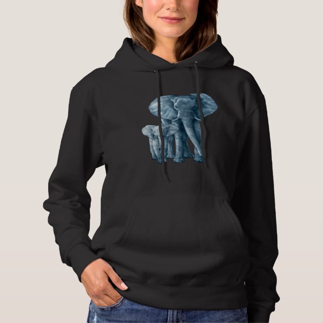 Save The Elephants Art Animal Lover Hoodie (Front)