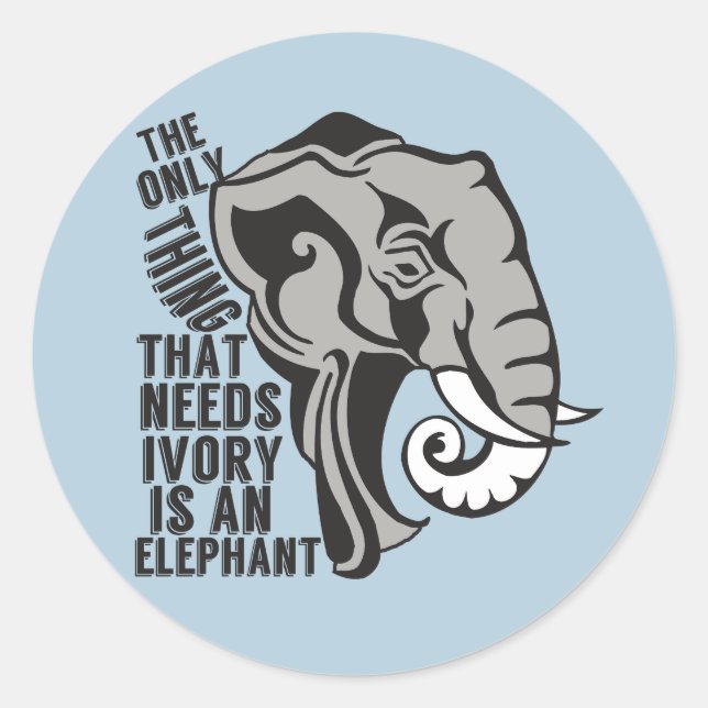 Save the Elephants Ban Trophy Hunting Classic Round Sticker (Front)