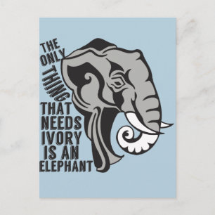 Save the Elephants Ban Trophy Hunting Postcard