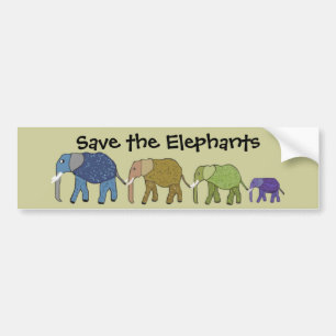 Save the Elephants Bumper Sticker