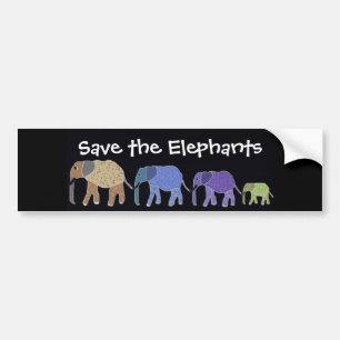 Save the Elephants Bumper Sticker
