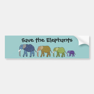 Save the Elephants Bumper Sticker