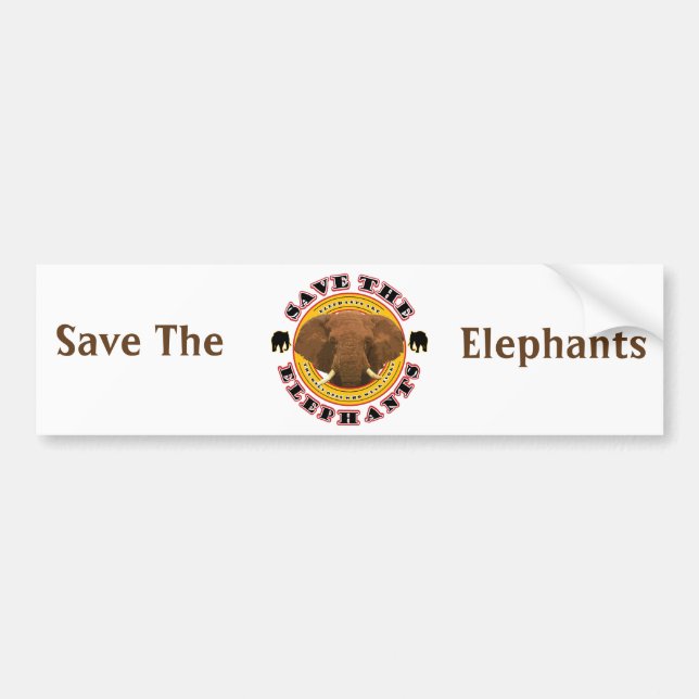 Save the Elephants Bumper Sticker (Front)