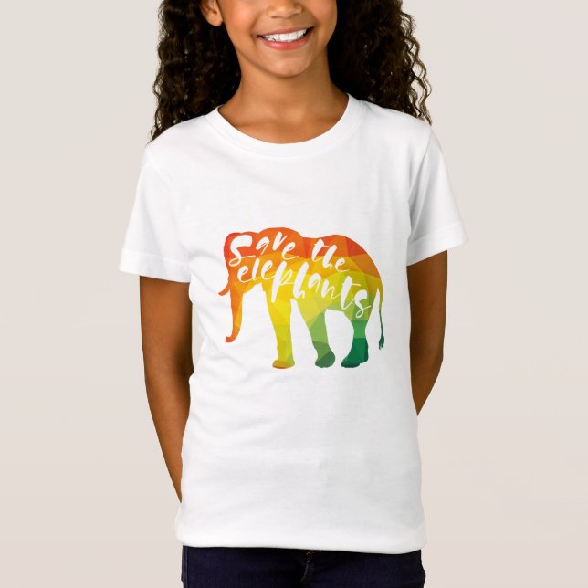 Save the Elephants. Calligraphy, Graphical Art T-Shirt (Front)