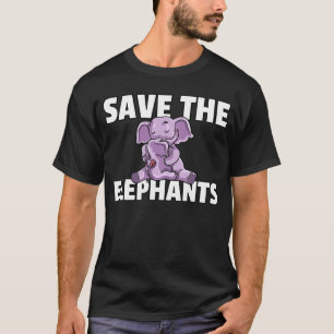 Save The Elephants Cute Women Mum Kids T-Shirt