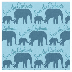 Save the Elephants Fabric
