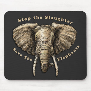 Save the Elephants Graphic Mouse Mat