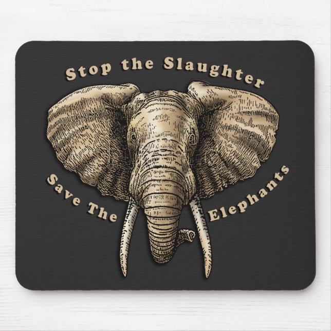 Save the Elephants Graphic Mouse Mat (Front)