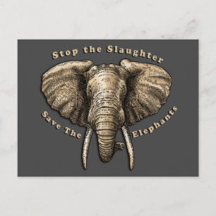 Save the Elephants Graphic Postcard