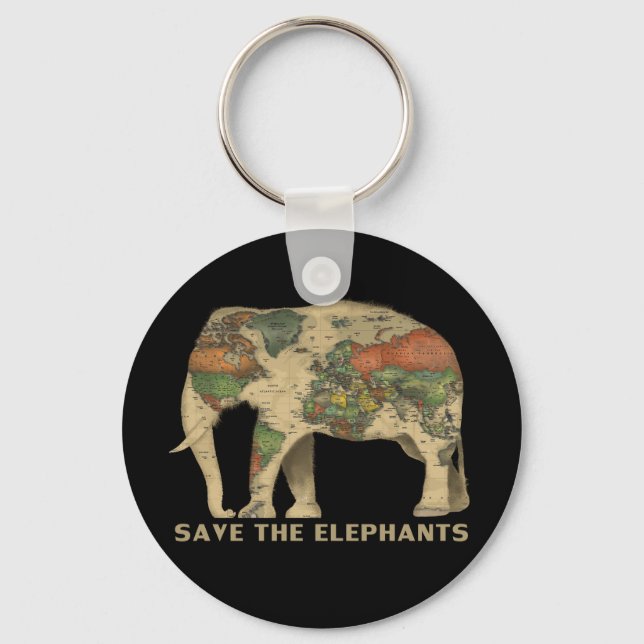 Save The Elephants Key Ring (Front)