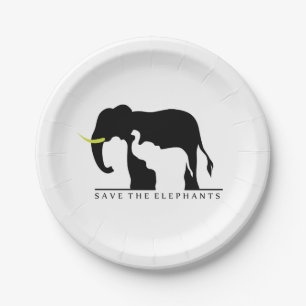 Save the Elephants Paper Plate