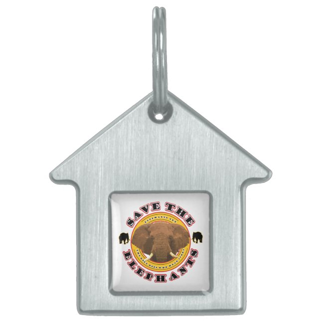Save the Elephants Pet Name Tag (Front)