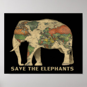 Save the elephants poster