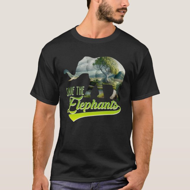 Save the Elephants protected species Animal welfar T-Shirt (Front)
