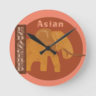 Save the Elephants Round Clock