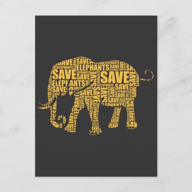 Save the Elephants Safari Elephant Protect Animals Postcard (Front)