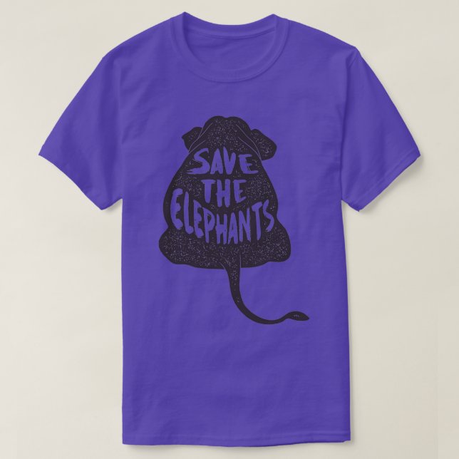 Save the Elephants  T-Shirt (Design Front)