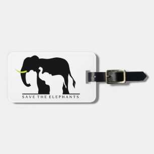 Save the Elephants (white) Luggage Tag