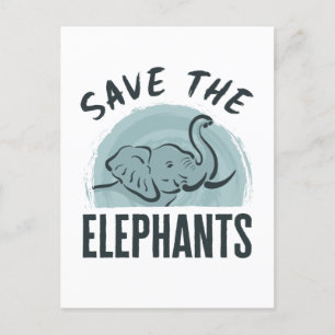 Save the Elephants Wildlife Activist Elephant Love Postcard