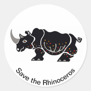 Save the endangered RHINOCEROS - Stickers