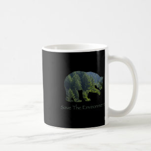 Save The Environment Bear Silhouette Environmental Coffee Mug