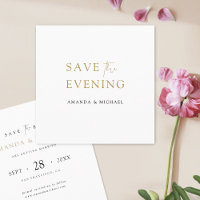 Save the Evening Elegant Minimalist Modern Gold 