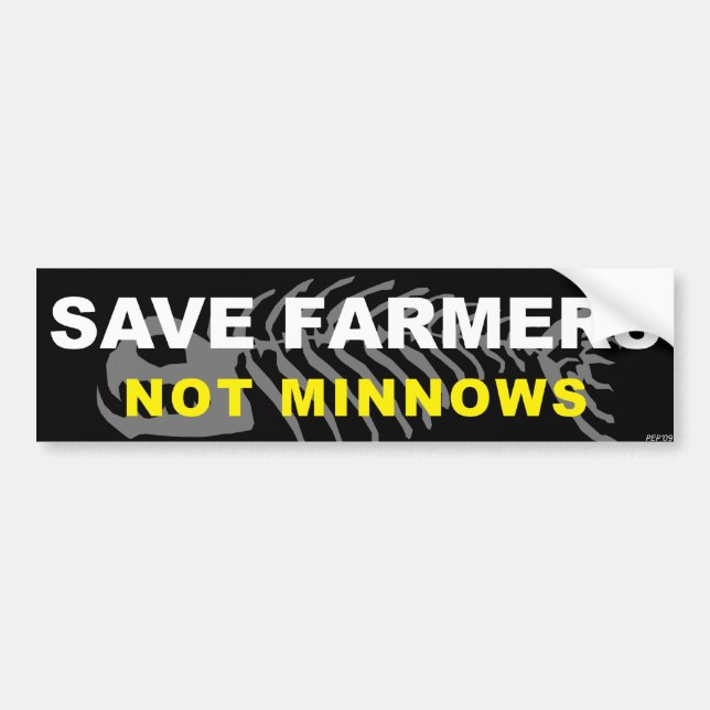 Save The Farmers Bumper Sticker (Front)