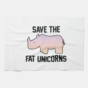 Save The Fat Unicorns Tea Towel
