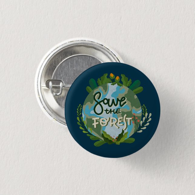 Save the Forest 3 Cm Round Badge (Front & Back)