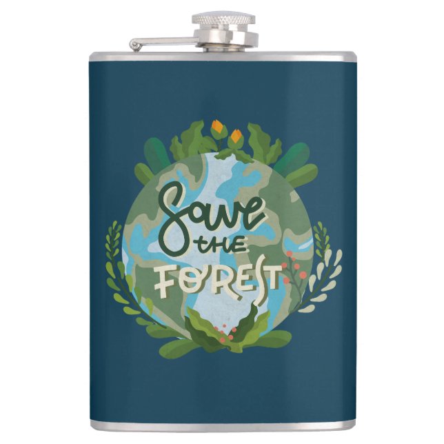 Save the Forest Hip Flask (Front)