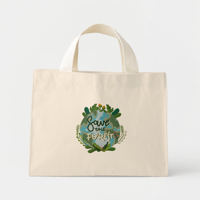 Save the Forest Mini Tote Bag (Front)