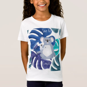 Save the Forests Mom and Baby Koala in Forest T-Shirt