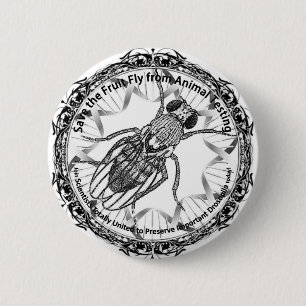 Save the fruit fly! 6 cm round badge