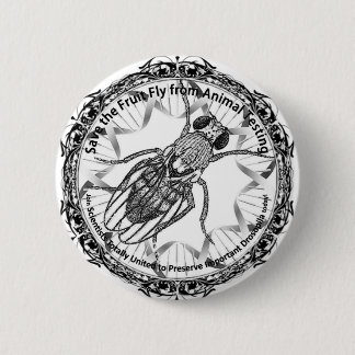 Save the fruit fly! 6 cm round badge
