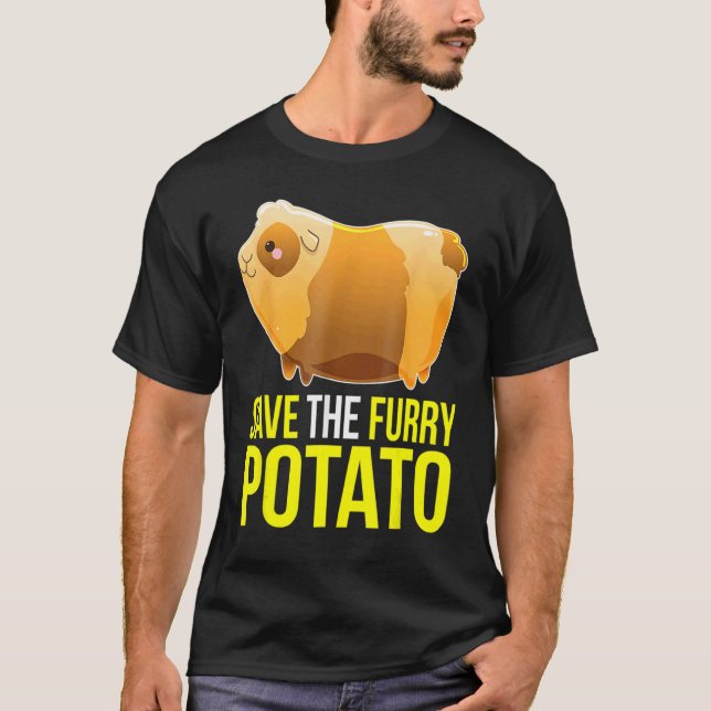 Save The Furry Potato Cute Guinea Pig Pet T-Shirt (Front)