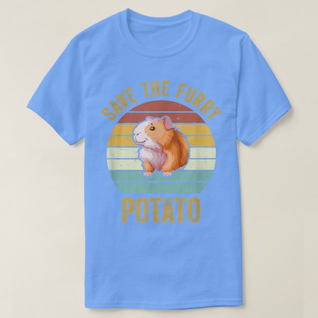 Save The Furry Potato Funny Guinea Pig Owners Love T-Shirt (Design Front)