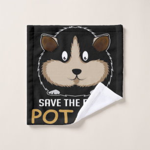 Save The Furry Potato Gifts For Guinea Pig Lover Wash Cloth
