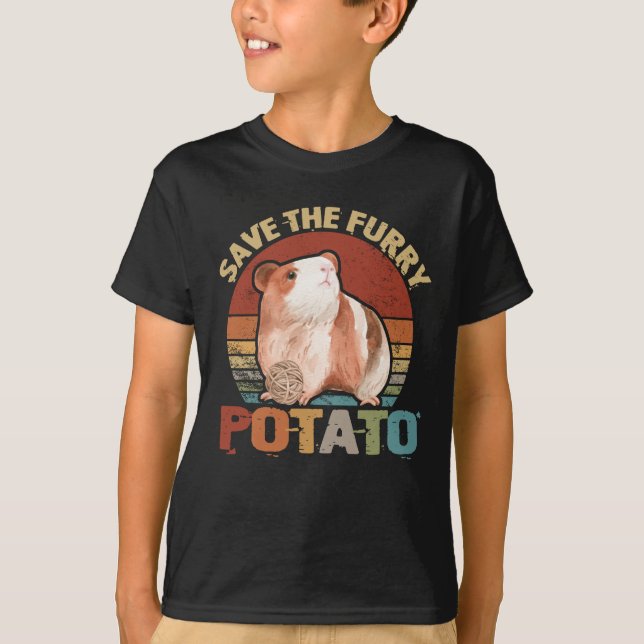 Save The Furry Potato Guinea Pig T-Shirt (Front)