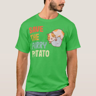 Save The Furry Potato Hamster Sweet Hamster Motif T-Shirt