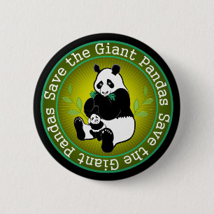 Save the Giant Pandas 6 Cm Round Badge