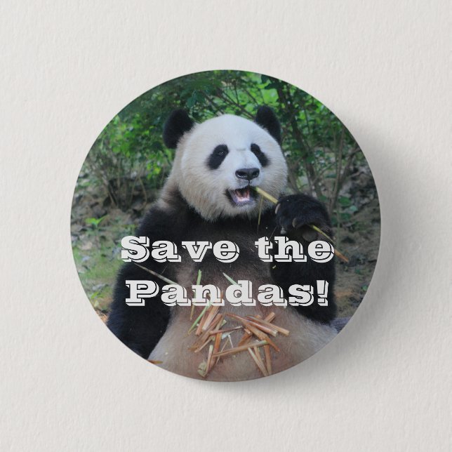 Save the Giant Pandas 6 Cm Round Badge (Front)
