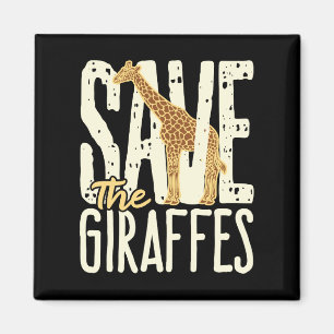 Save the Giraffes Giraffe Lover Magnet